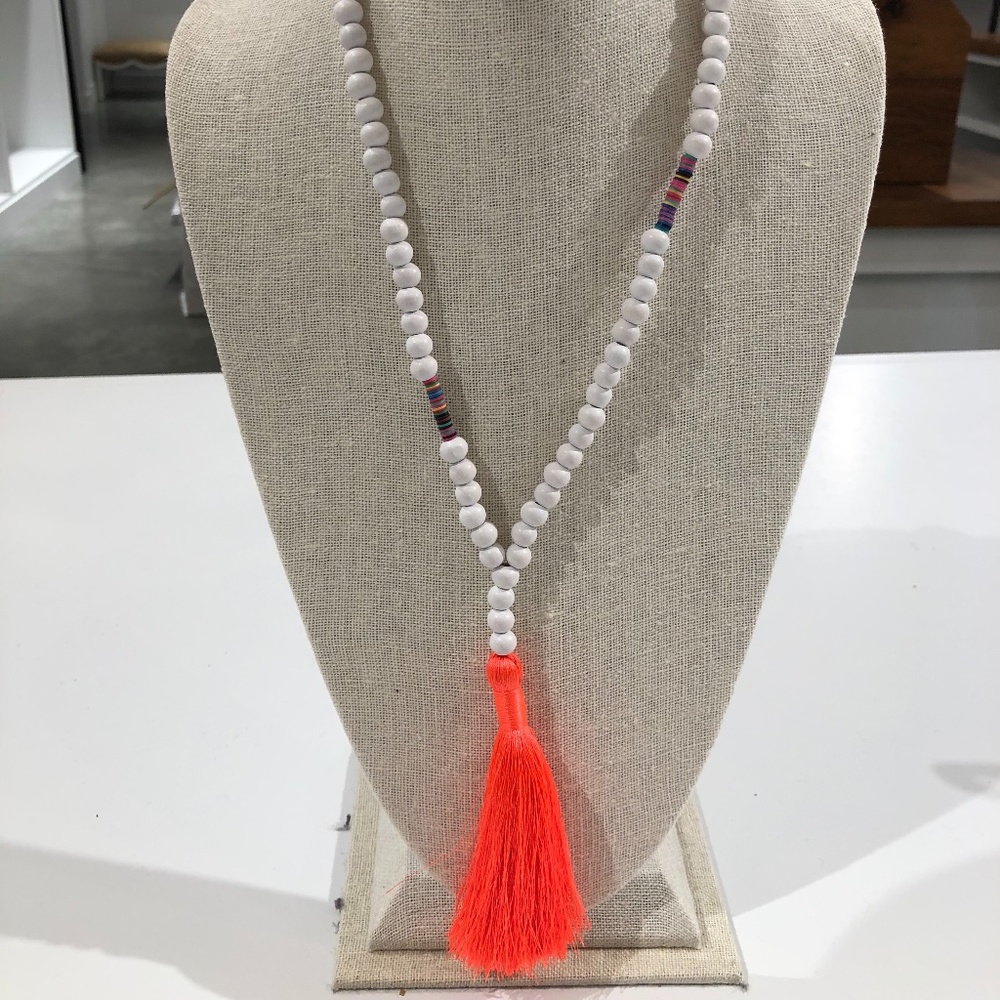 Tassel Necklace - Orange